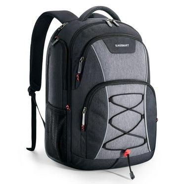 BAGSMART Travel Laptop Backpack 17.7" Unisex Business Computer Backpack w/ USB Charging Port, College School Bookbag Casual Daypack, Dark Gray