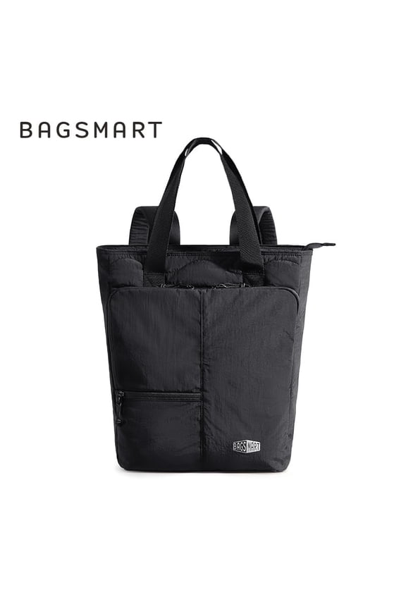 Paz Travel Totepack for Men Women, Water-Resistant Laptop Bacpack College Casual Daypack Bookbag for 15.6 Inch Laptop, Black