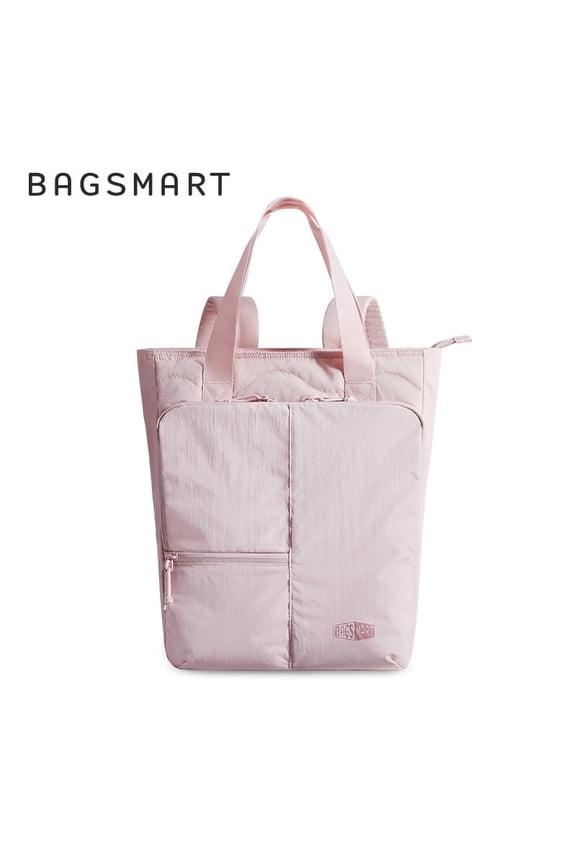 Paz Travel Totepack for Women Men, Water-Resistant Laptop Bacpack College Casual Daypack Bookbag for 15.6 Inch Laptop, Pink