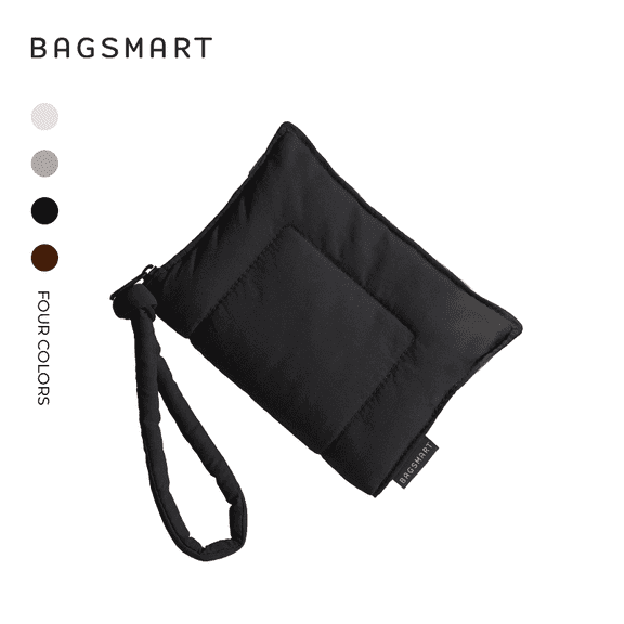 BAGSMART Wallet with Sturdy Handle, Credit Card Holder for Women, Travel Cover Cases & Money Organizers with Zipper Pockets, Multifunctional, Black