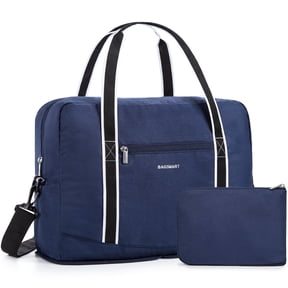 BAGSMART Expandable Travel Duffel Bag for Airline 18x14x8, Foldable Weekend Overnight Bag Tote Carry on Luggage, Unisex, Blue