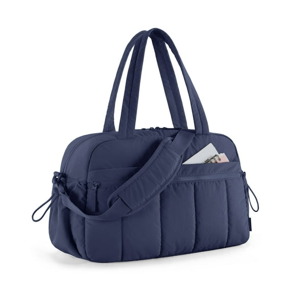 BAGSMART Travel Duffel Bag, Gym Bag for Women with Wet Pocket, Carry on Weekender Bags for Women, Water Resistant Workout Bag Sports Gym, Navy Blue