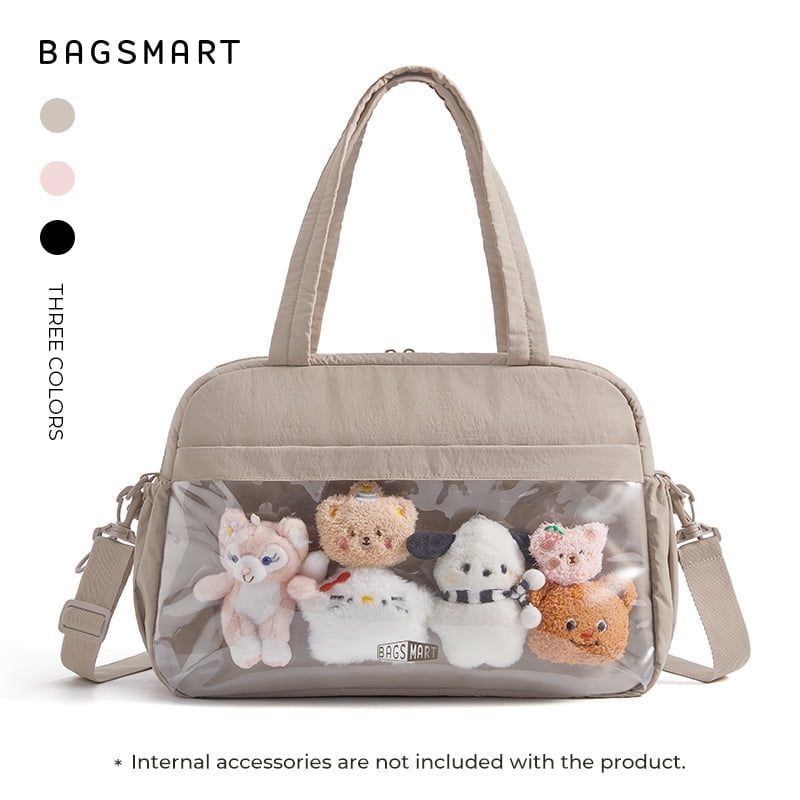 BAGSMART Ita Bag for Women, Travel Duffel Bag with Wet Pocket, Carry on Weekender Bags, Water Resistant Workout Bag Sports Gym, Camel