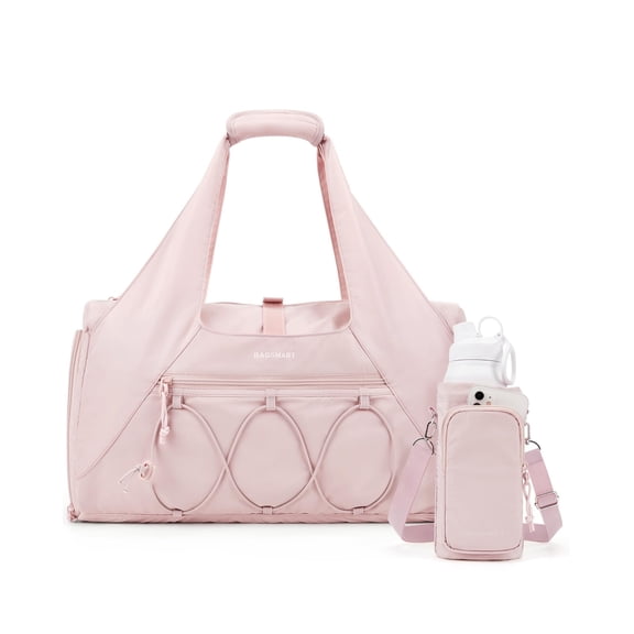 BAGSMART Gym Bag for Women, Lightweight Duffel with Shoe Compartment, Weekender with Wet Pocket, Workout Yoga Tote, Pink