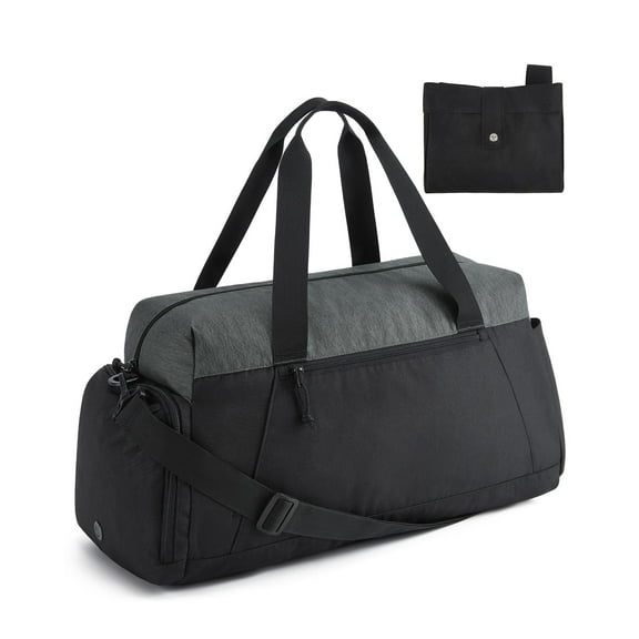 BAGSMART Gym Bags for Men Women, Foldable Travel Duffle Bag, Lightweight Weekender Duffel Bag With Shoe Compartment, Water Resistant Workout Duffle Sports Bag for Travel Yoga, Black