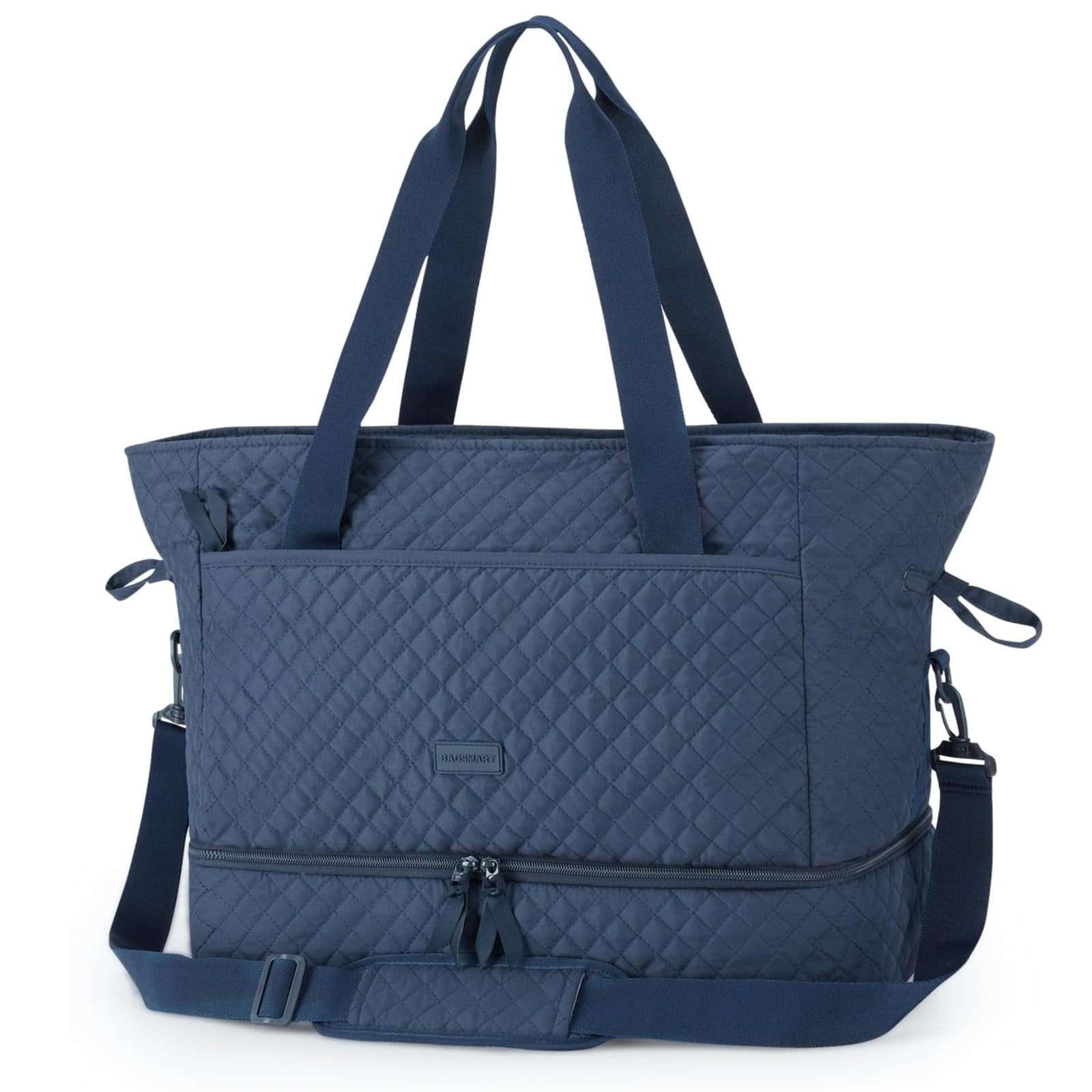 BAGSMART 39L Women's Quilted Duffel Carry On, Weekender with Luggage ...