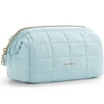 thumbnail image 1 of BAGSMART Wide-open Makeup Bag Cosmetic Pouch Organizer Travel Toiletry Bag Essentials Accessories for Women Girls, Light Blue, 1 of 8