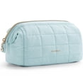thumbnail image 1 of BAGSMART Wide-open Makeup Bag Cosmetic Pouch Organizer Travel Toiletry Bag Essentials Accessories for Women Girls, Light Blue, 1 of 7