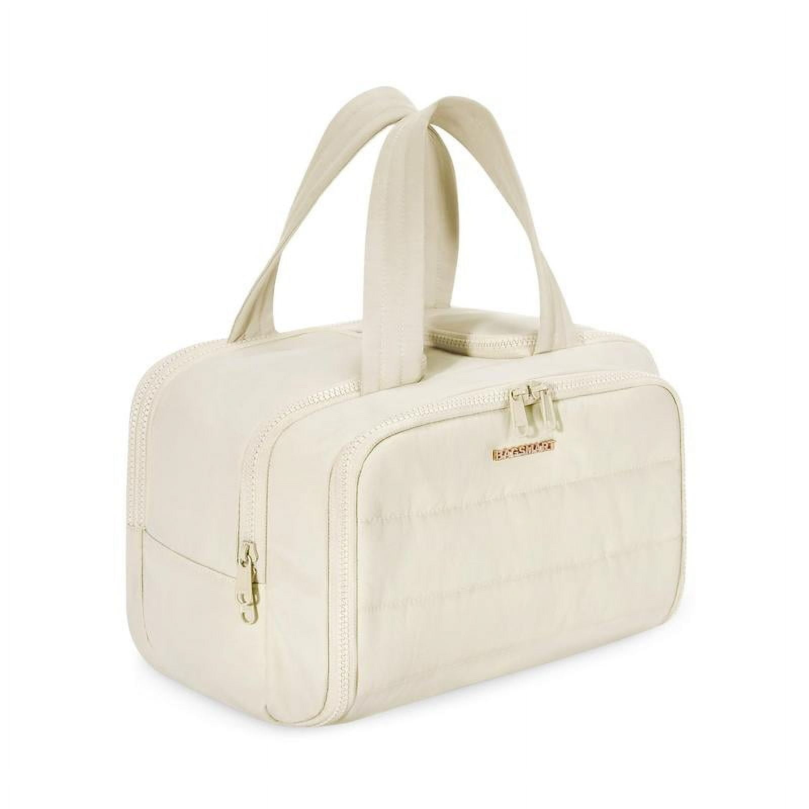 BAGSMART Zora Spacesaver 4-in-1 Puffy Multi-Functional Toiletry Bag for Women – Large Capacity Travel Organizer with 4 Compartments Outdoorfun Makeup Pouch FallFreshness