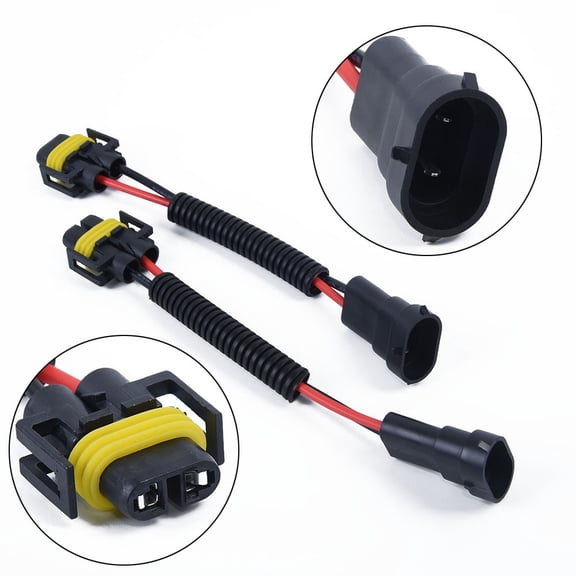 BAGUER 1 Pair 2554 H11 Male-Female Conversion Line H11/H8/H9 Car Light Lamp Holder Adapter Car Headlight Modification Wiring Harness