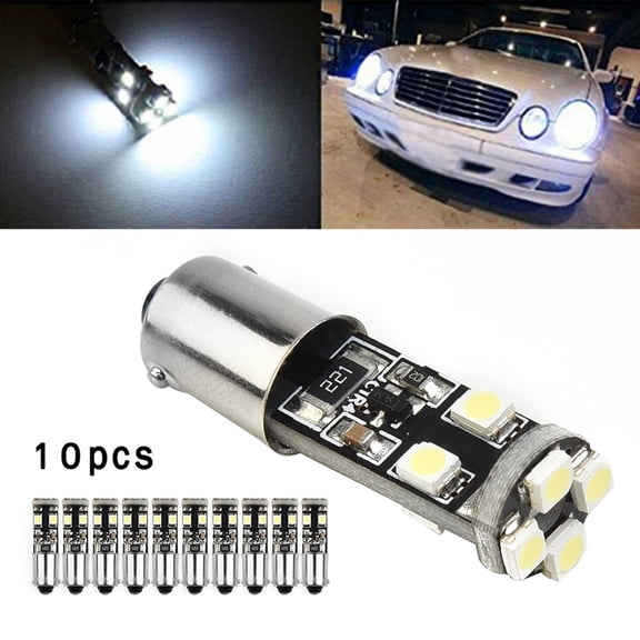 BAGUER 10Pcs Car Error-Free Led Parking Light Bulb Fits for Mercedes-Benz W210 E55 Ba9S H6W Automobiles Accessories