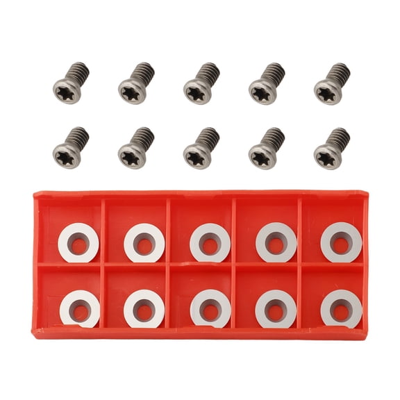 BAGUER 10Pcs Round Carbide Inserts R12 X 2.5mm Woodturning Lathe Tools with Screws Kit Woodworking Power Tools Accessories