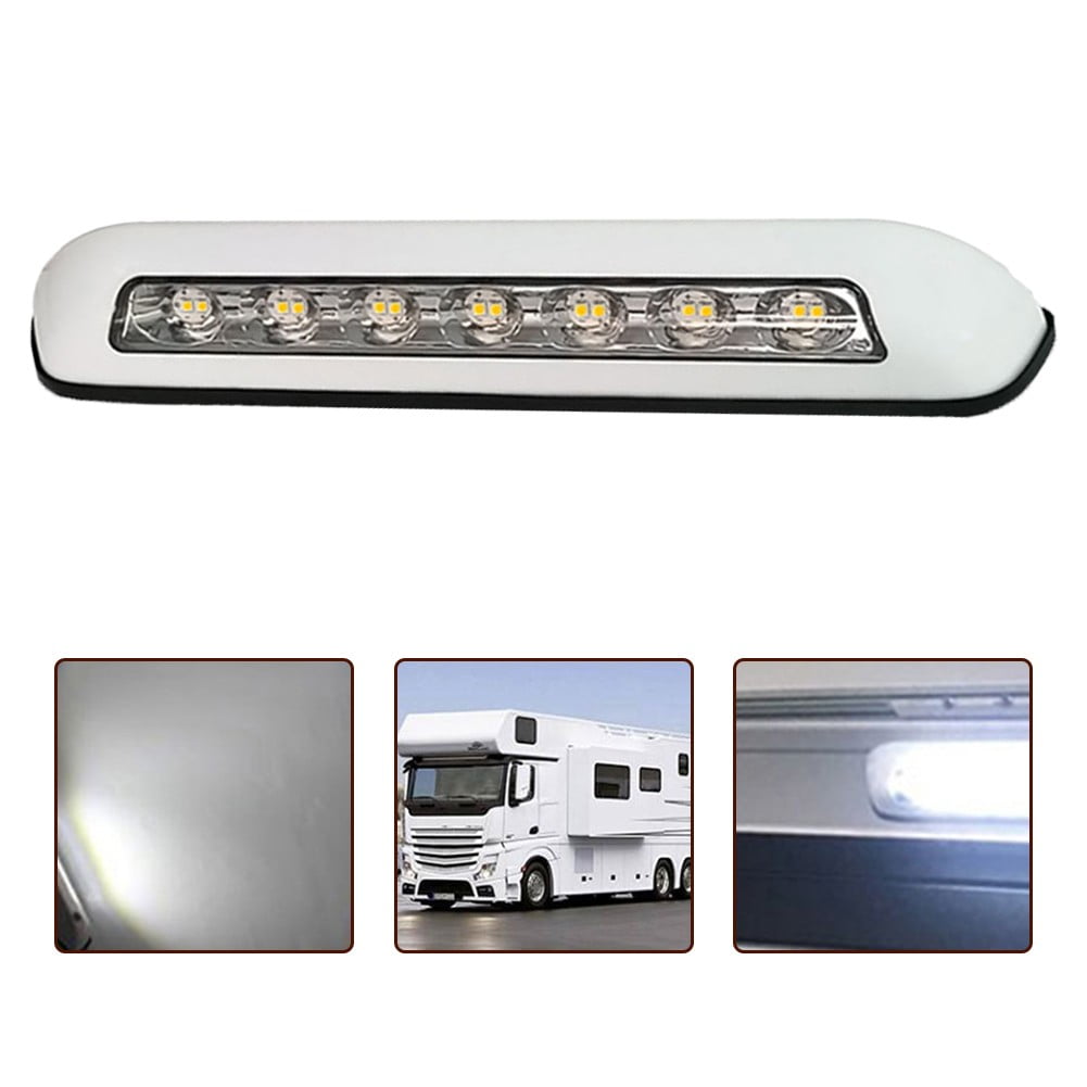 BAGUER 12V Rv Led Awning Porch Light Waterproof Motorhome Caravan Van Camper Trailer Wall Lamps Light 6000K 8W White/Warm White Led