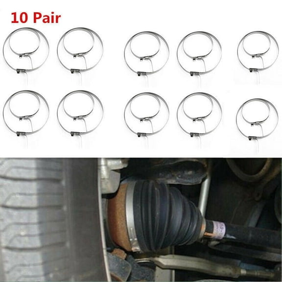 BAGUER 20Pcs Joint Axle Boot Clip Cv Boot Clamp Kit for Auto Atv Cv Joint Boot Crimp Clamp Stainless Steel Driveshaft Cv Boot Clips