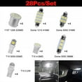 BAGUER 28X Car Interior White For combo LED Map Dome Door Trunk License