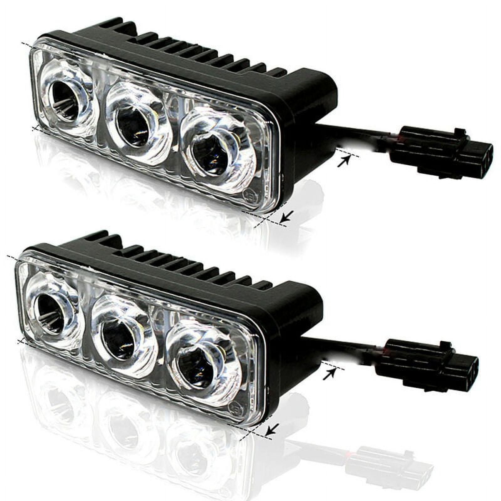 BAGUER 2PCS 9W 3 LED Car Work Light DRL Spotlight High Bright Waterproof Auto Offroad SUV Truck Headlights Driving Lamp 12V 6000K