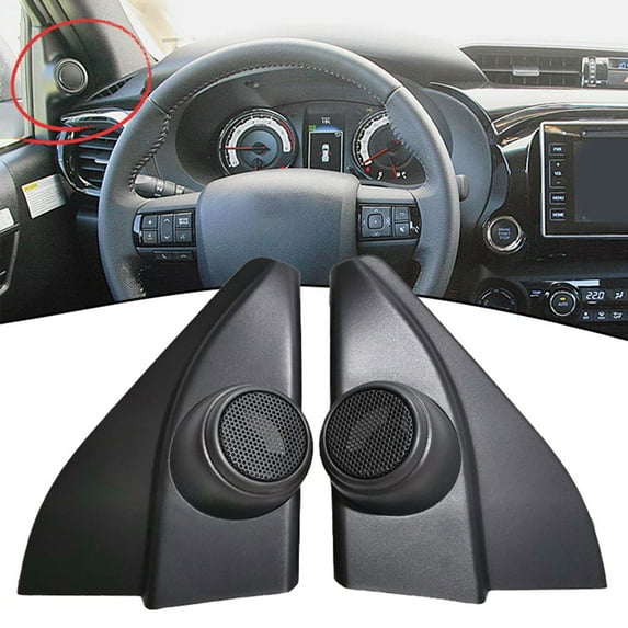 BAGUER 2Pcs Car A-Pillar Speaker Covers for Toyota Hilux for Fortuner 2016~2020 Audio Door Tweeter Horn- Loudspeaker Covers Accessories