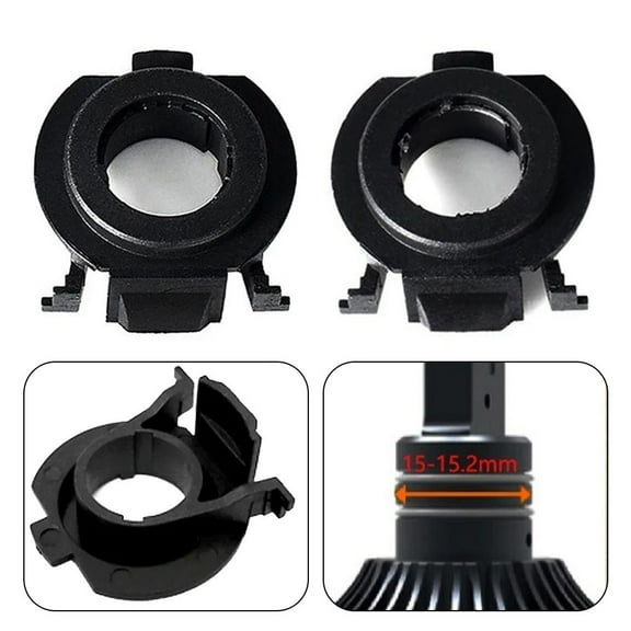 BAGUER 2X Car H7 Led Adapter Holder Base for Focus 3 Mk3 for Fiat 500 for Opel 15/16/17 Black-Auto Accessories Tools