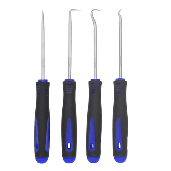 BAGUER 4Pcs 16.5cm Blue Stainless Steel Pick and Hook Set Car Auto Oil Seal O-Ring Seal Gasket Pick Puller Remover Pick Hooks Tools Fo