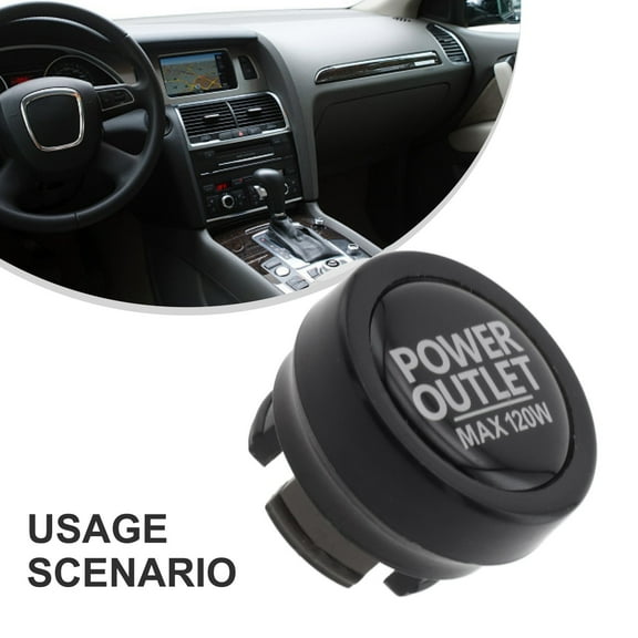 BAGUER Car Socket Plug Cover Power Outlet Button Cap Auto Cigarettes Lighters Plug Dustproof Lid Covers Abs 2.6*2*1.8cm Vehicle Parts Black