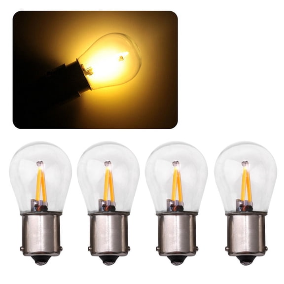 BAGUER Durable High Brightness Low Power Consumption Save Energy 4Pcs Led Bulbs Brake Light Ba15S 1156 P21W Brake Light Yellow Light