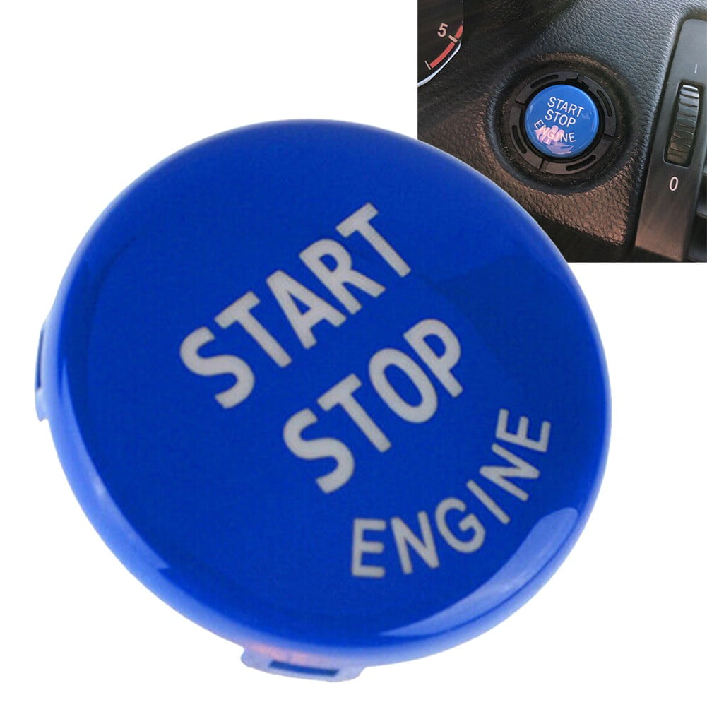 BAGUER Engine Start Stop Push Button Cover Trim Blue For BMW E90 E92