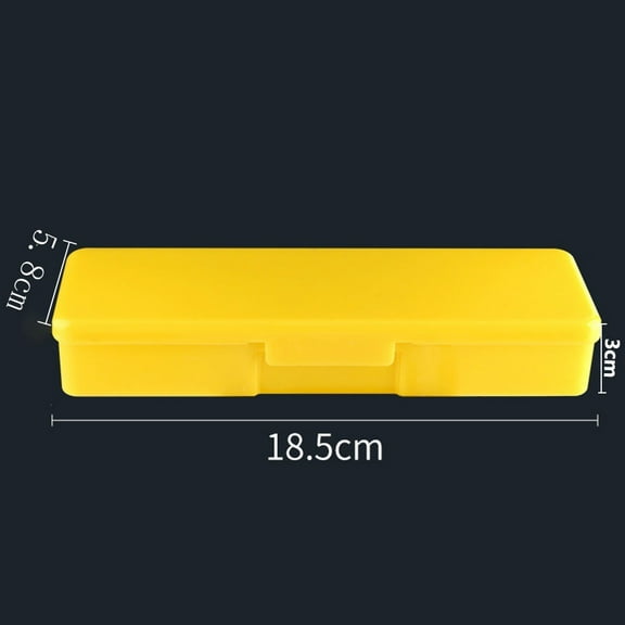 BAGUER Manicure Tools Storage Case Plastic Nail Supplies Storage Pen Box Rectangle Nail Art Studs Brushes Tools Holder Case Yellow