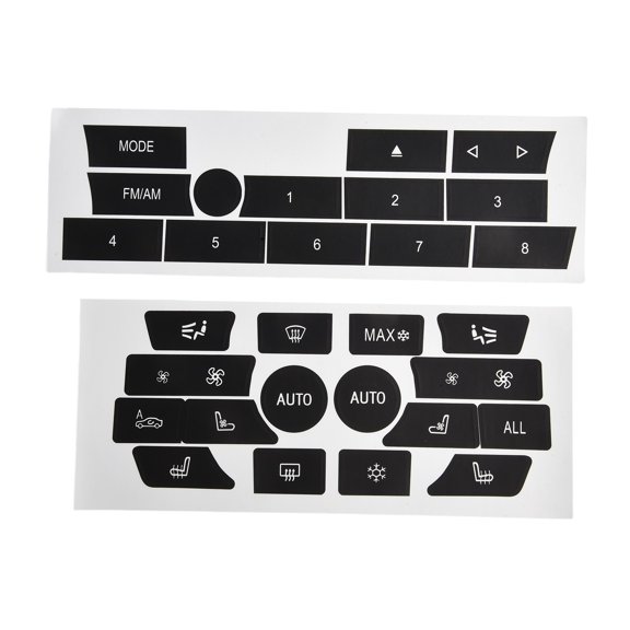 BAGUER Vinyl Button Repair Decal Sticker for Bmw 7 Series F02 Climate Control 2Pcs Set