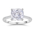 thumbnail image 1 of BAGUTTA PAVONE 5CT CZ Cushion Cut Engagement Rings for Women,Women’s 925 Sterling Silver Solitaire Wedding Bands Engagement Promise Rings for Her with 18K White Gold Plated Size 8.5, 1 of 9
