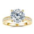 thumbnail image 1 of BAGUTTA PAVONE 5CT Moissanite Engagement Rings for Women,Women's Solitaire Engagement Moissanite Promise Rings 925 Sterling Silver with 18K Yellow Gold Plated,VVS1 Wedding Ring Size 5.5, 1 of 9