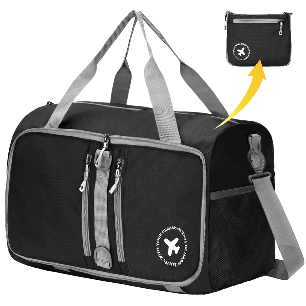 BAGZY Cabin Bag 40x20x25 for Ryanair Underseat Cabin Bag, Large Foldable  Duffel Bag Nylon Holdall Hand Luggage Case Carry on Luggage Flight Bag  Baggage Organiser Storage (Black) 