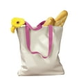 thumbnail image 1 of BAGedge BE010 Canvas Tote with Contrasting Handles - Natural/ Hot Pnk - One Size, 1 of 2