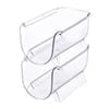 BAGnoREGio 2-Bottle Wine Bottle Organizer Rack, Stackable Plastic Water Holder Storage for Fridge, Cabinet, Countertop
