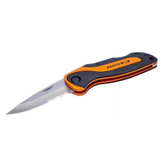 BAHCO® Foldable Sports Knife, 3" Stainless Steel Blade With Serrated Portion For Cutting Ropes. Aluminum Body and Stainless Steel Safety Locking Mechanism. Williams® # BAHKBSK-01
