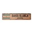 thumbnail image 1 of BAHOA BLANCA ARGENTINA Vintage Aluminum Street Sign Argentinian flag city country road rustic metal tin wall gift | Indoor/Outdoor | 24" Wide, 1 of 4