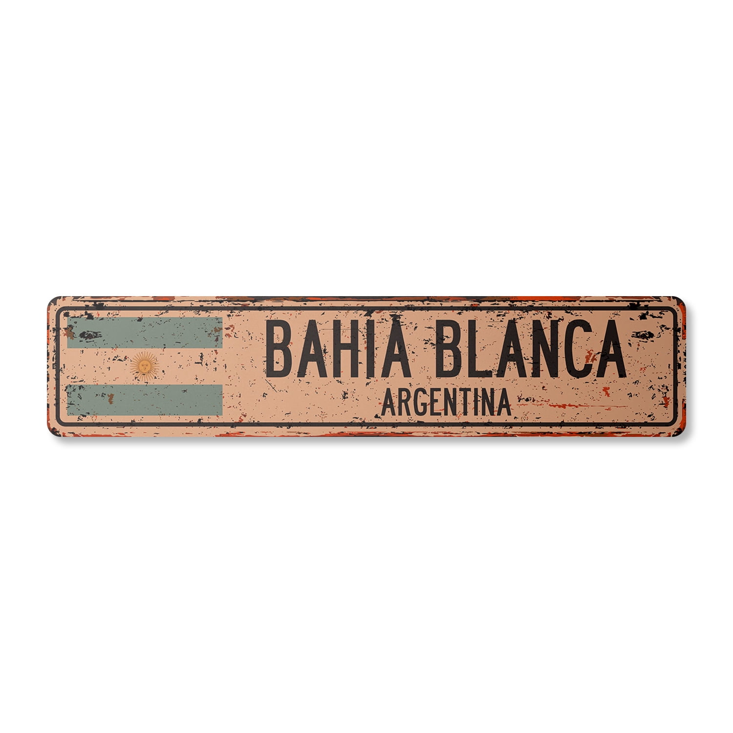 Cartello Stradale Decorativo Bahia Blanca, Argentina – Insegna In Metallo 20x91 Cm Per Interni/esterni - 4