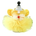 thumbnail image 1 of BAIANNAN 1PC Pet Apparel Dog Autumn and Winter Yellow Flying Sleeve Bow Princess Dress With Drawstring Buckle For Small Medium Dogs, 1 of 6