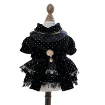 BAIANNAN 1PC Pet Clothing Spring and Autumn Black Gold Dress Wedding Princess Dress Suitable for Small and Medium sized Dogs