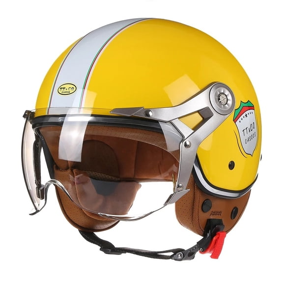 BAIANNAN 3/4 Open Face Motorcycle Retro Motorbike Helmets With For Men Women Vintage Chopper Capacete De Moto Bike Cascos Scooter