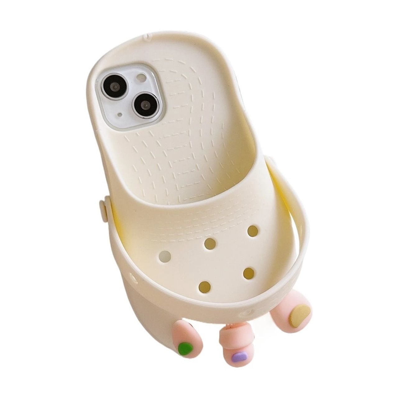 BAIANNAN 3D Funny DIY Holes Toes Charms Croc Slippers Summer Soft Silicone Phone  Case for iPhone 12 13 14 15 16 Pro Max Breathable Cover - Walmart.com