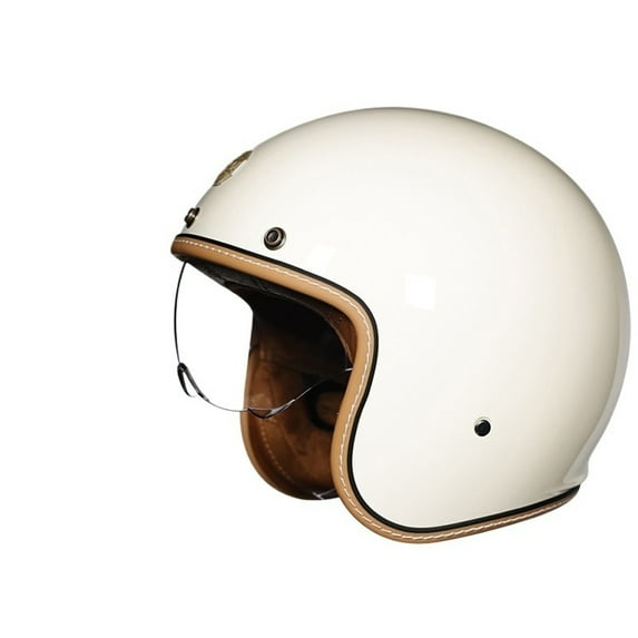 BAIANNAN Approved Retro Open Face Motorcycle Helmets 3/4 Half Helmet for Moto Moped Jet Helmet with Clear Lens Capacete De Moto