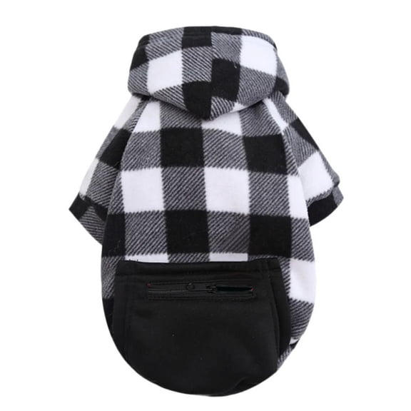 BAIANNAN Autumn Winter Dog Hoodie for Small Medium Dogs Hooded Sweatshirt with Pocket Plaid Pet Clothes Sweater Casual Puppy Cat Hoodies