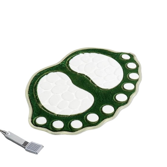 BAIANNAN Bathroom Rugs Mats Super Absorbent Non-slip Bath Rugs Washable Cobblestone Bath Carpet Cute Foot Shaped Memory Foam Area Rug