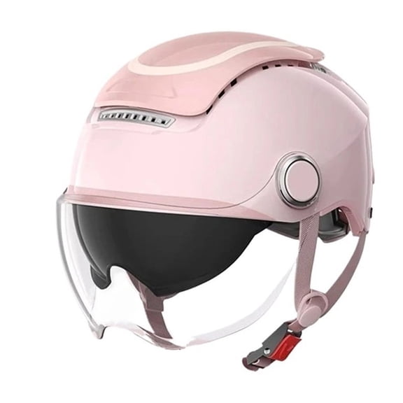 BAIANNAN Electric Motorcycle Helmet Summer Breathable Electric Bike Open Face Helmet Men Women Dual Lenses Jet Scooter Half Helmets