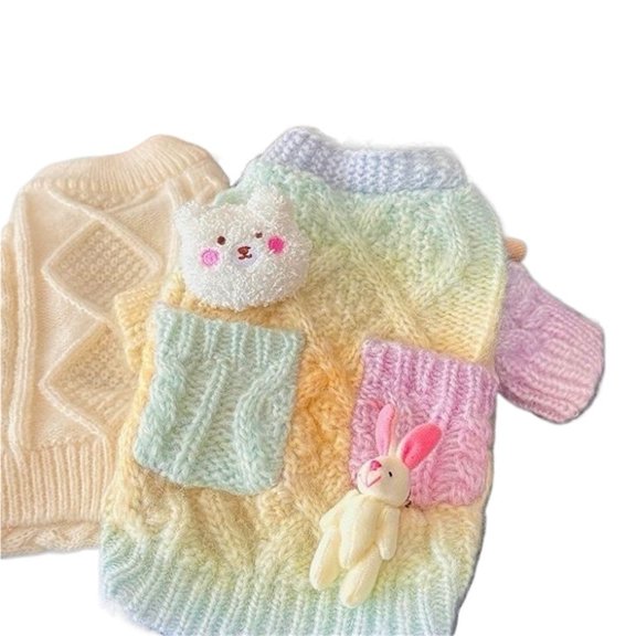 BAIANNAN New Arrival Cute Colorful Patterned Sweater Sweater for Small Pet Dogs Warm Wear Fashionable Fashionable Dog Clothes