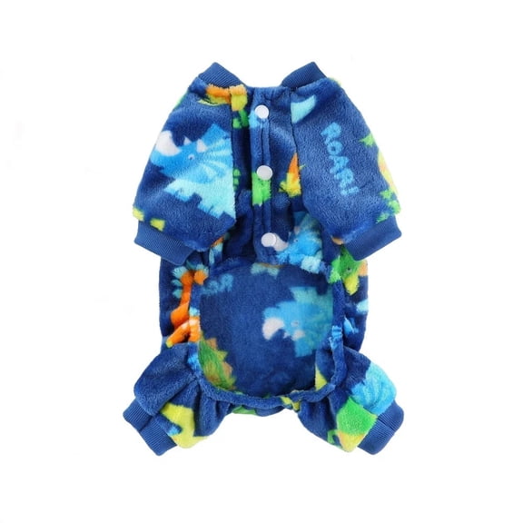 BAIANNAN Soft Flannel Dog Pajamas for Small Medium Large Dogs, Cartoon Animals Bear Dinosaurs Print Puppy Onesie Winter Dog Jumpsuit