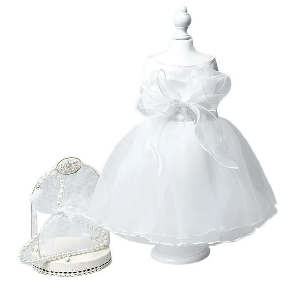 BAIANNAN White Dog Princess Dress with Bowknot Luxury Skirt Formal Party Birthday Wedding Dresses Bride Costume for Small Medium Dogs