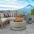 thumbnail interactive-video image 1 of BAIDE HOME 32.5" Round Steel Low Profile Propane Fire Pit Table, 50,000 BTU Outdoor Gas Fire Pit with Lid, Glass Rocks, Cover, Pre-attached 10ft Propane Hose, 1 of 7