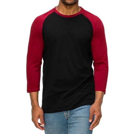 BAIEBLEUE GLOBAL Men's 3/4 Sleeve Baseball Jersey, Vintage Raglan Casual Sleeve Tee Shirt Baseball Jersey