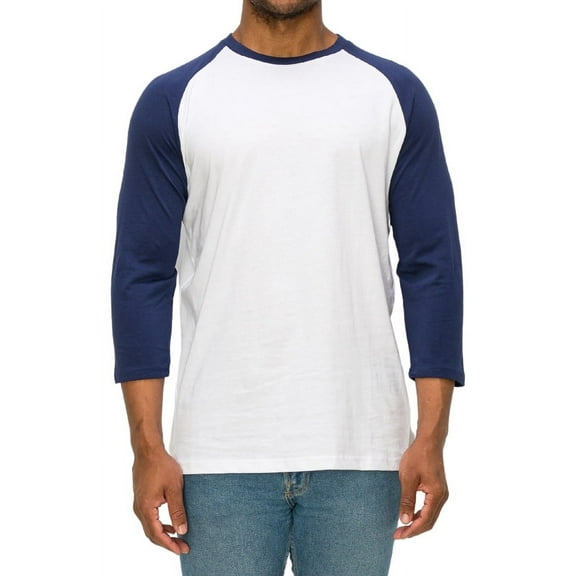 BAIEBLEUE GLOBAL Men's 3/4 Sleeve Baseball Jersey, Vintage Raglan Casual Sleeve Tee Shirt Baseball Jersey